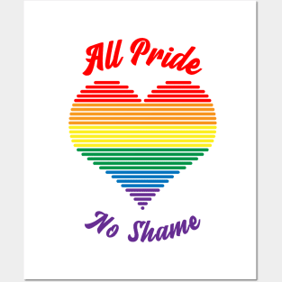 All Pride No Shame - Pride Flag Posters and Art